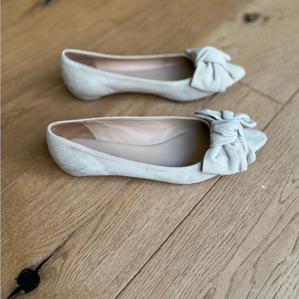 Cream M.Gemi Ballet Flats With Bow Detail Gem — free download